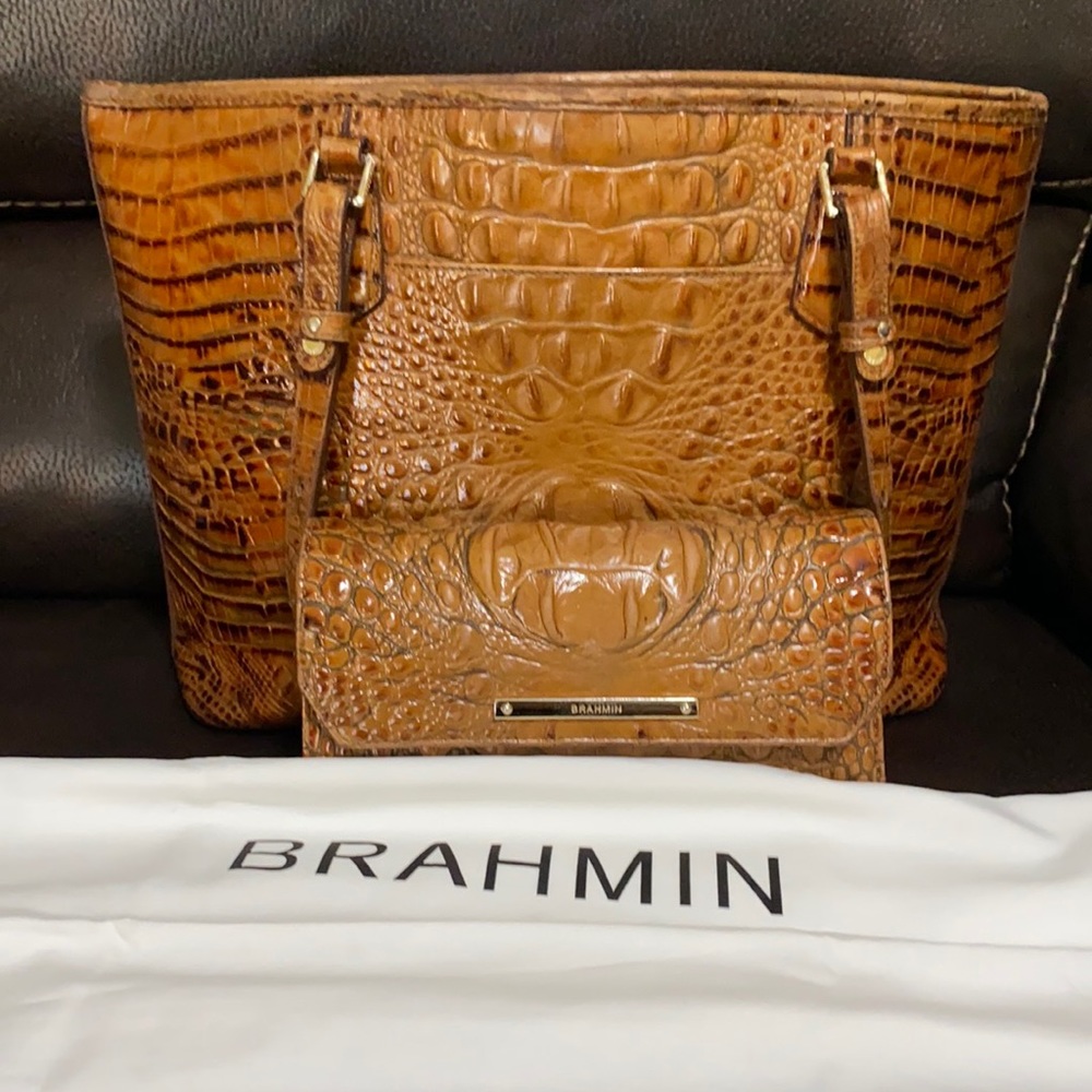 Used, decent condition Brahmin purse AND wallet.